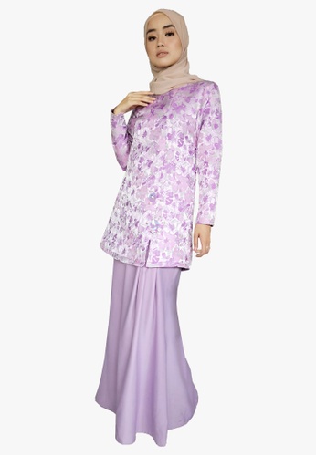 Buy Brocade Embroidered Kurung from Zoe Arissa in Purple only 220