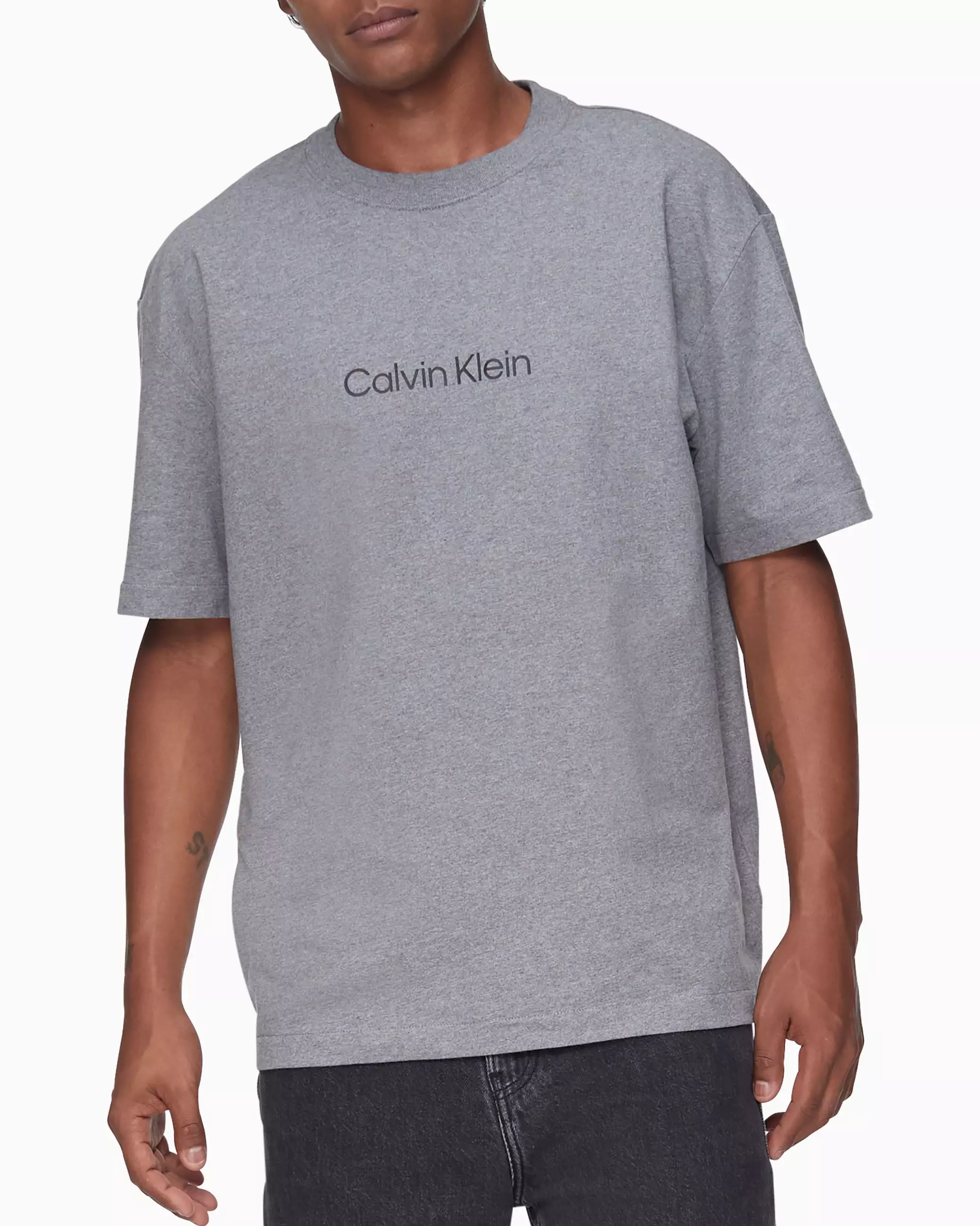 Jual Calvin Klein CK JEANS - STANDARD LOGO CREW NECK TEE - grey ...