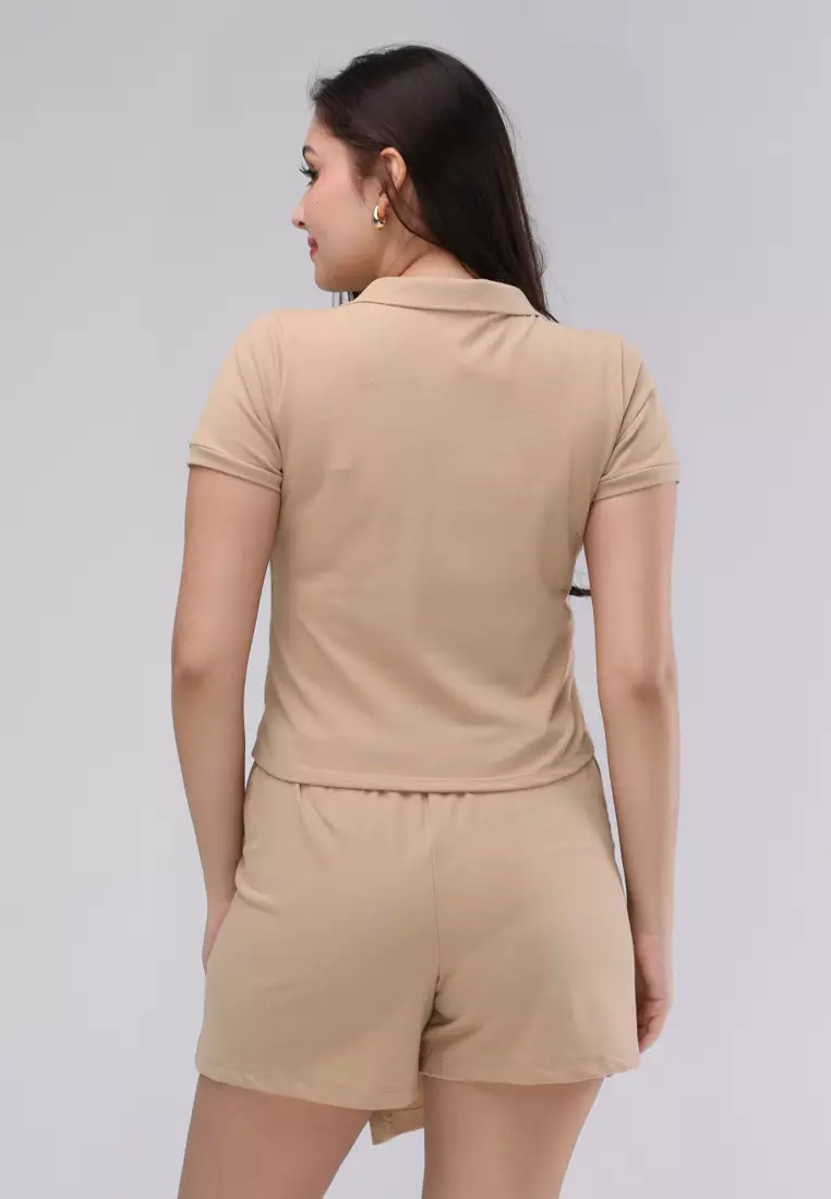 Pique Knits Short Sleeves Terno Skort