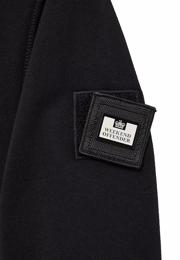 MENS BLACK KRAVIZ 1/4 ZIP WITH PARACHUTE OVERLAY