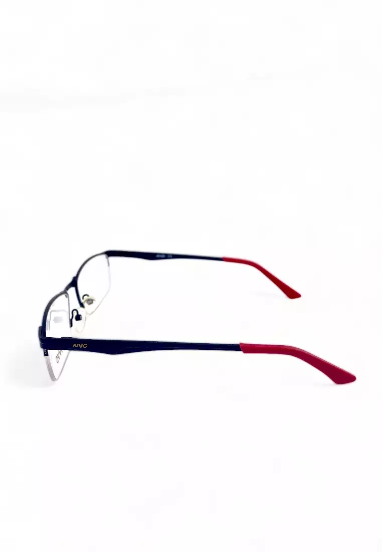 OPH Men's Rectangle Frame Navy Metal Optical Frame with Demo Lens OPHSC1540210