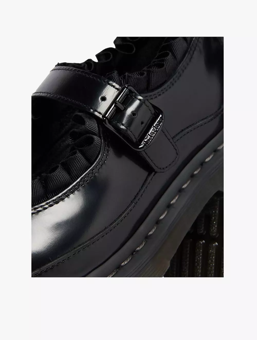 Dr. Martens Elphie MJ Frill Black Polished Smooth