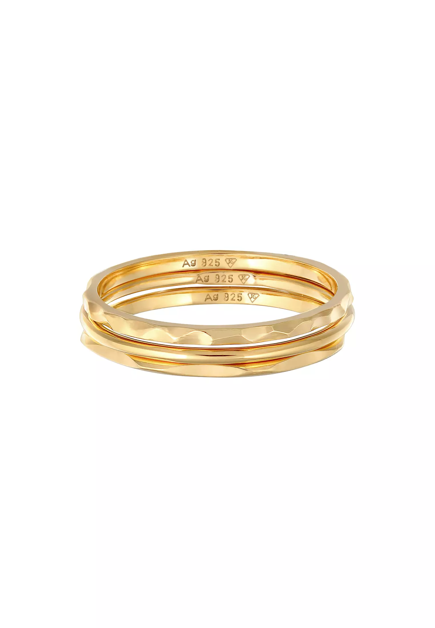 Ring Basic Stacking Set Of 3 Gold Plated