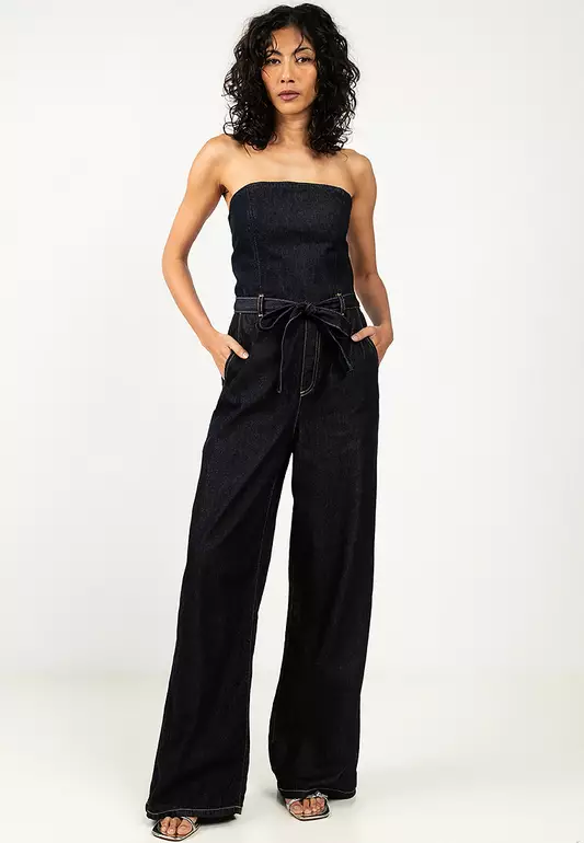 Strapless Denim Jumpsuit