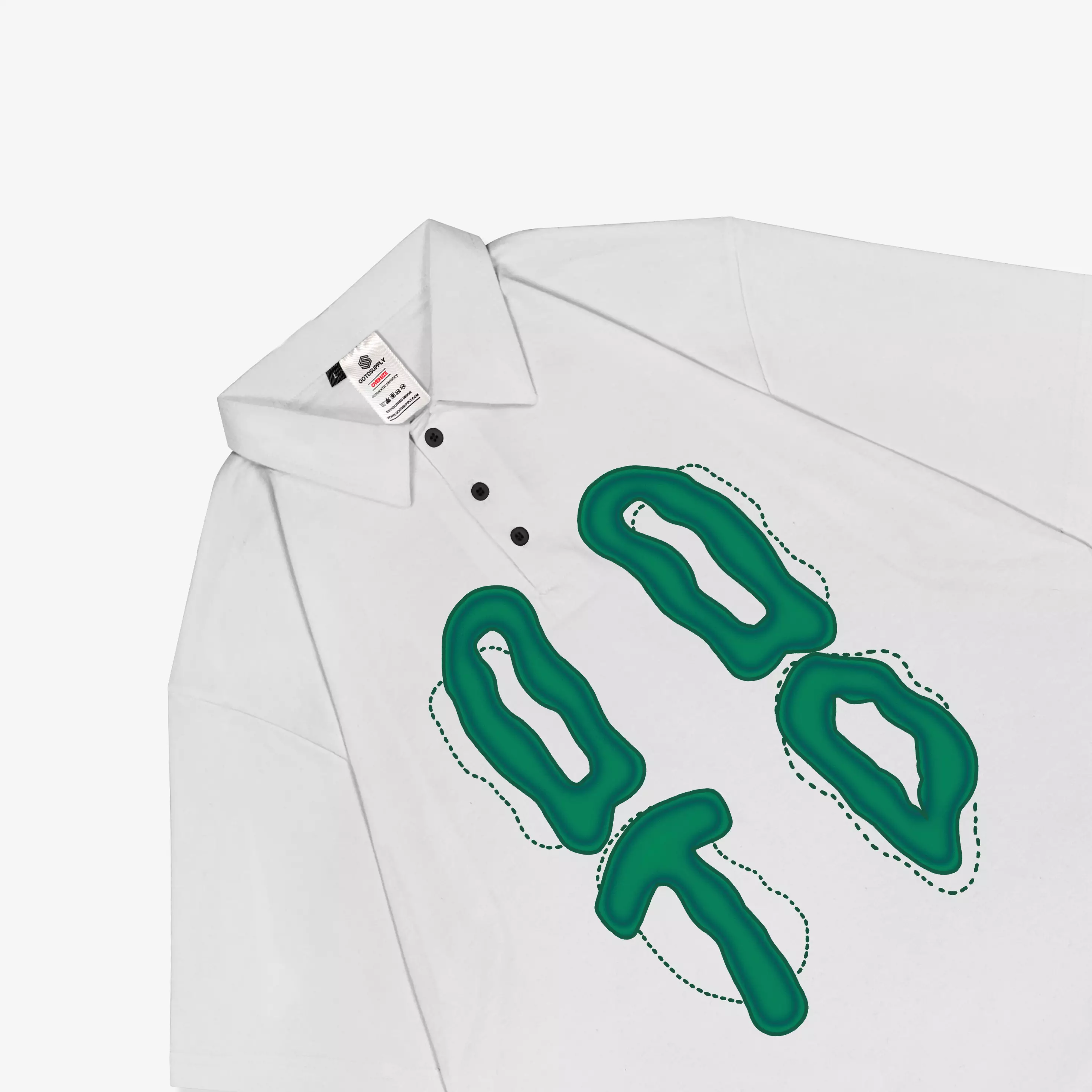 OOTDSUPPLY Oversize Polo Shirt Moss Green Mocca & White l Kaos Polo Pria dan Wanita OVZ-PS008