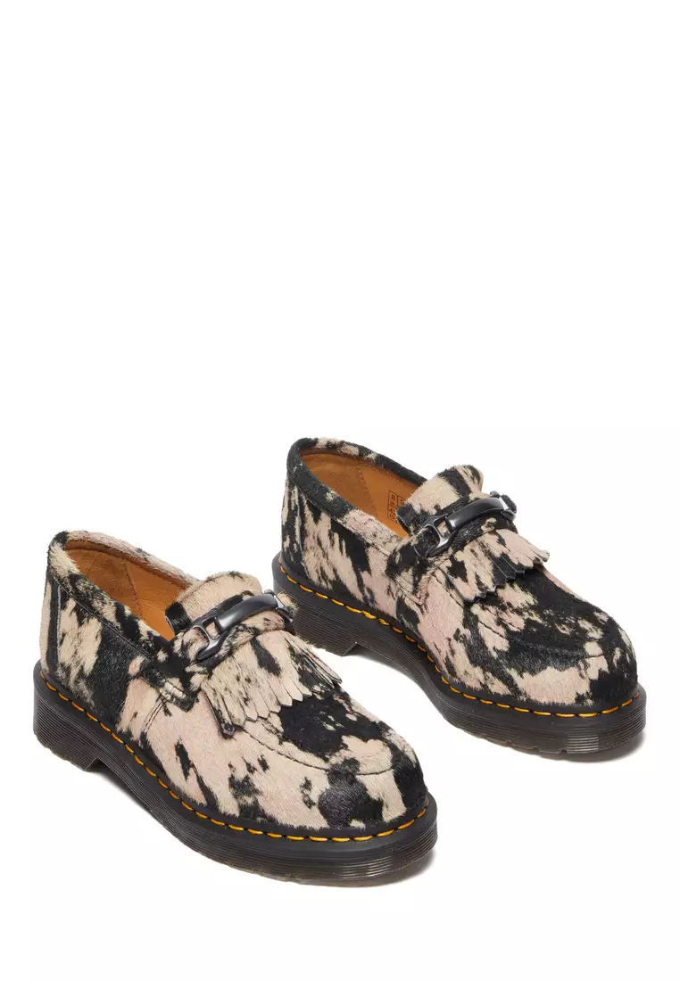 Adrian Snaffle Suede & Hair-On Black Beige Loafers Women
