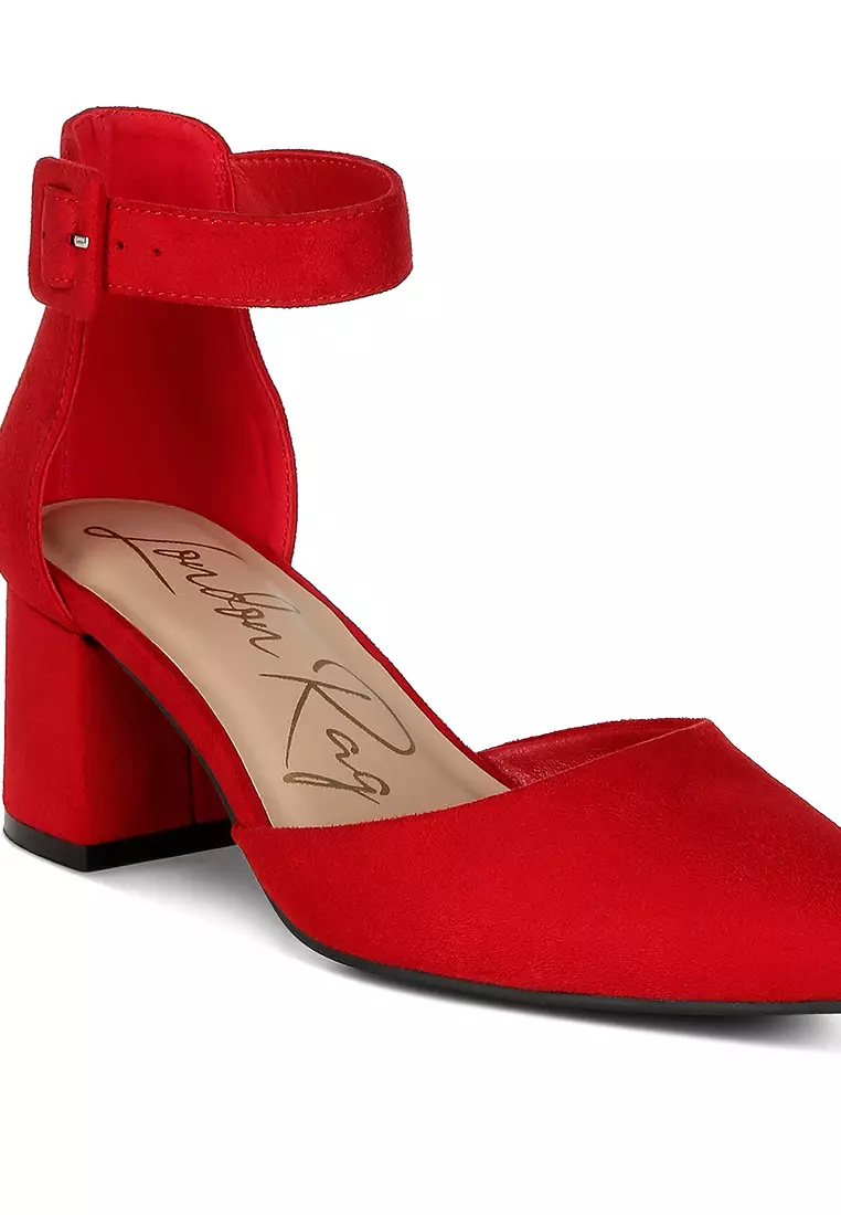 Mid Heeled Casual Sandals in Red