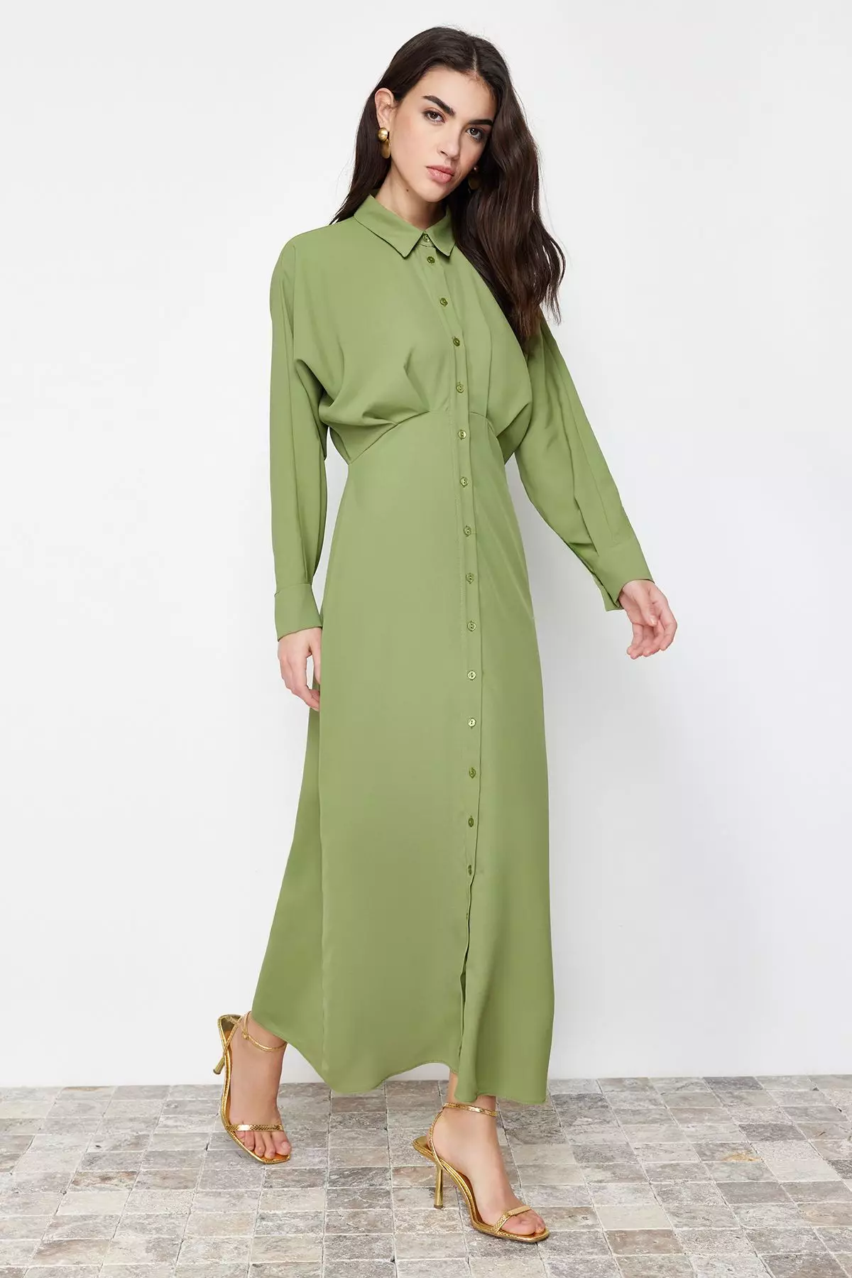 Buttoned Shirt Dress