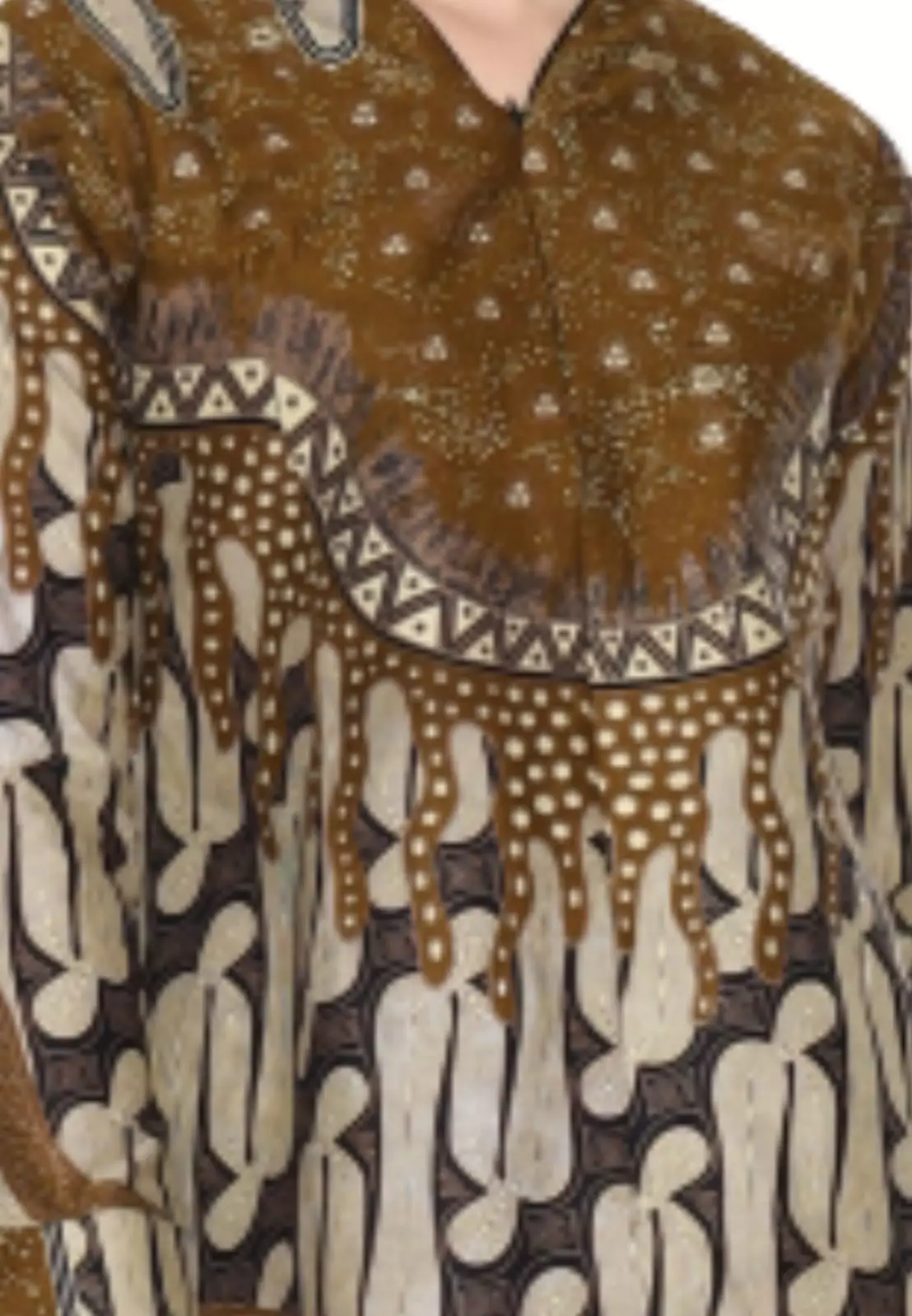 Blouse Batik Mangkualam Coklat Premium Slimfit Elegant