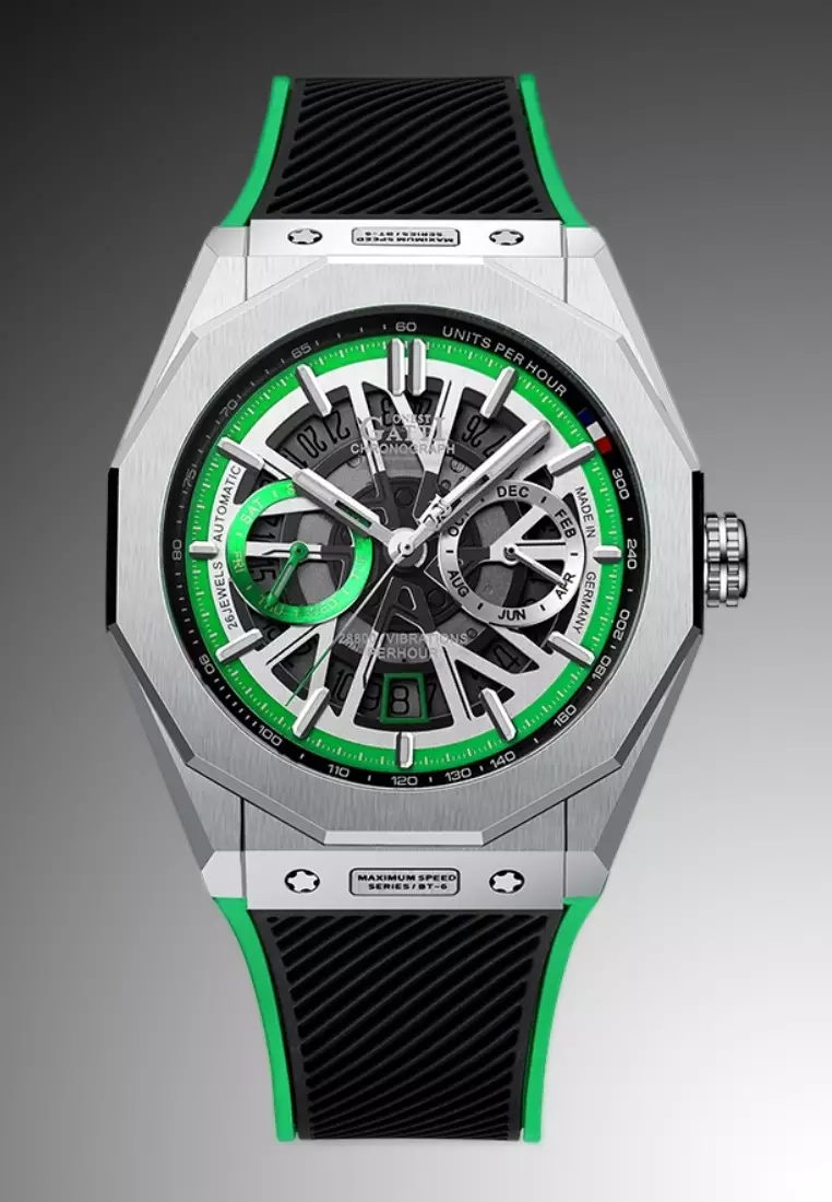 Automatic Unisex Stainless Steel Watch, Rubber Strap