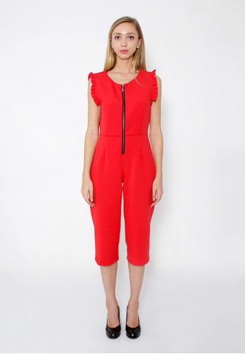 kim Ivy Ruffled Jumpsuit Red