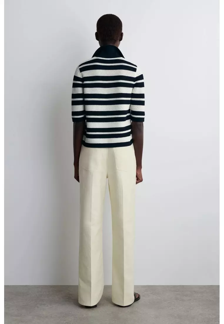 OPEN-KNIT POLO SHIRT