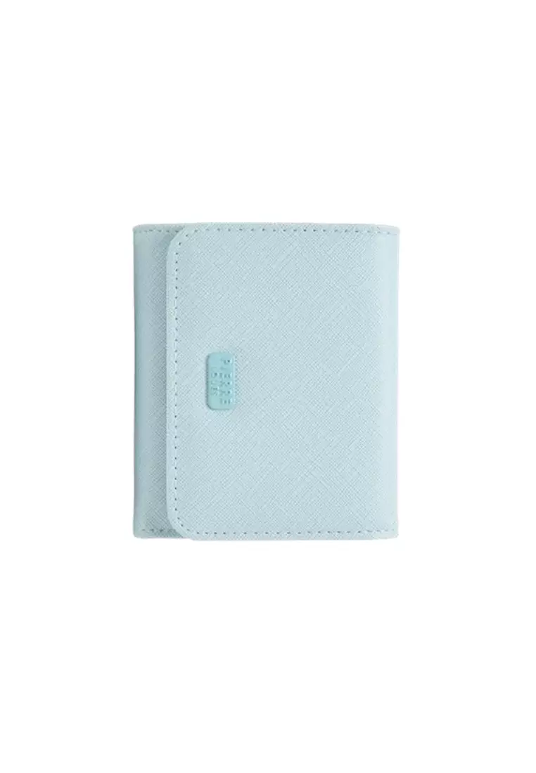 Dompet Wanita Lipat Kecil PIERRE LOUES Nova Wallet Bahan Kulit PU Leather Premium BAEOS ORIGINAL - Blue