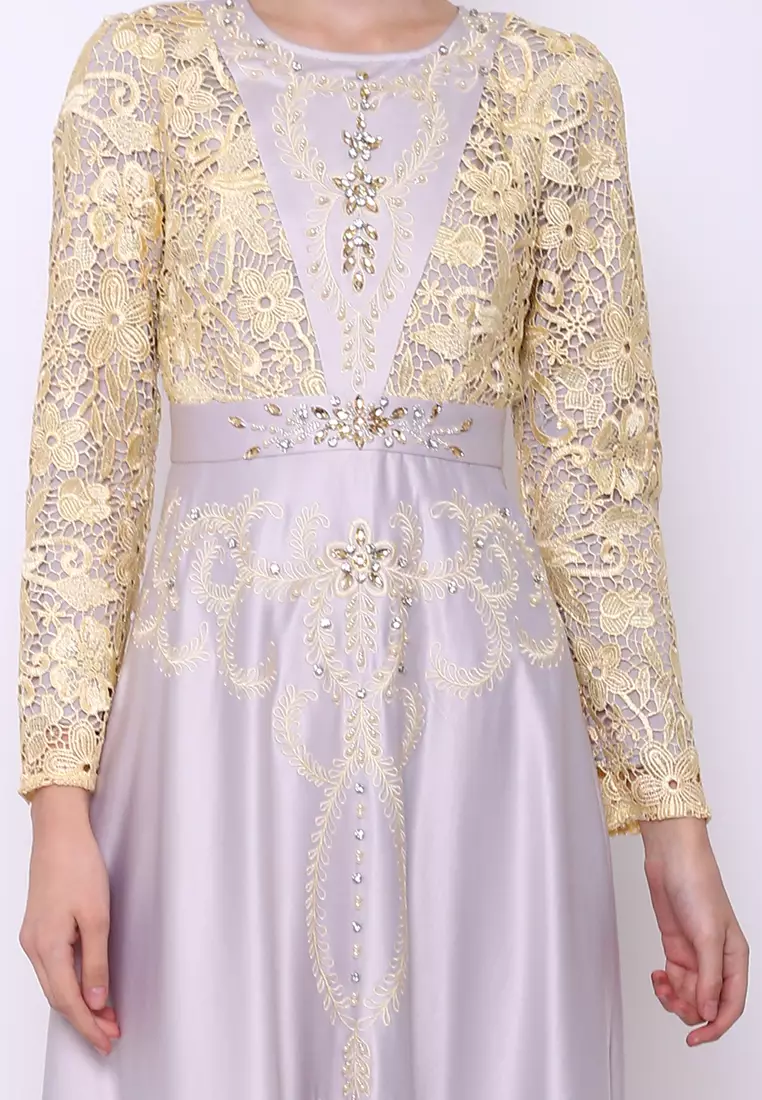 Chamoniq Gamis  Brokat Satin