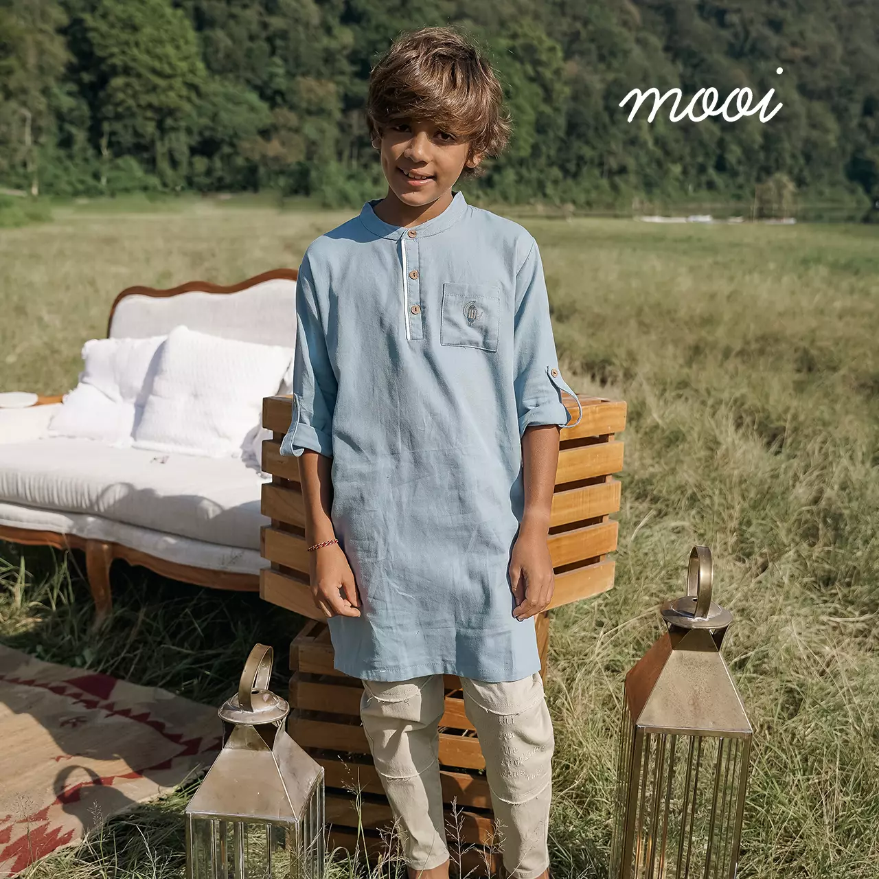 Mooi Atasan Anak Laki-Laki Khafi Koko Gamis Anak - Khaki