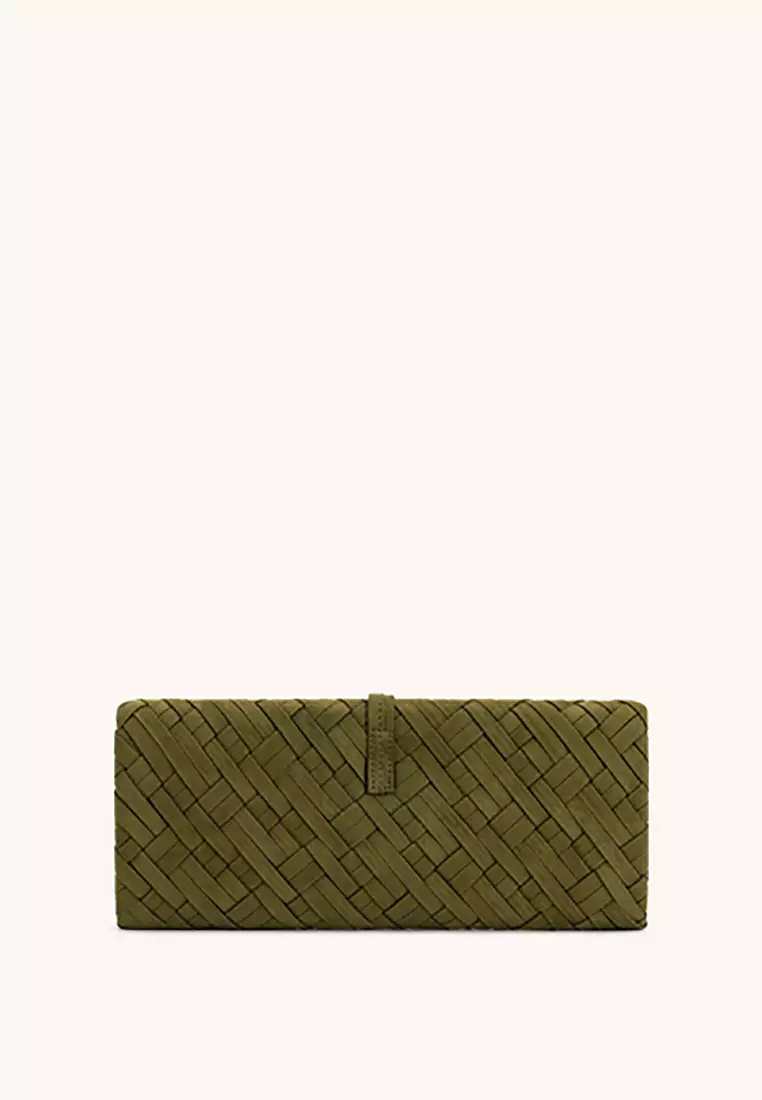 Zaria Woven Clutch - Olive