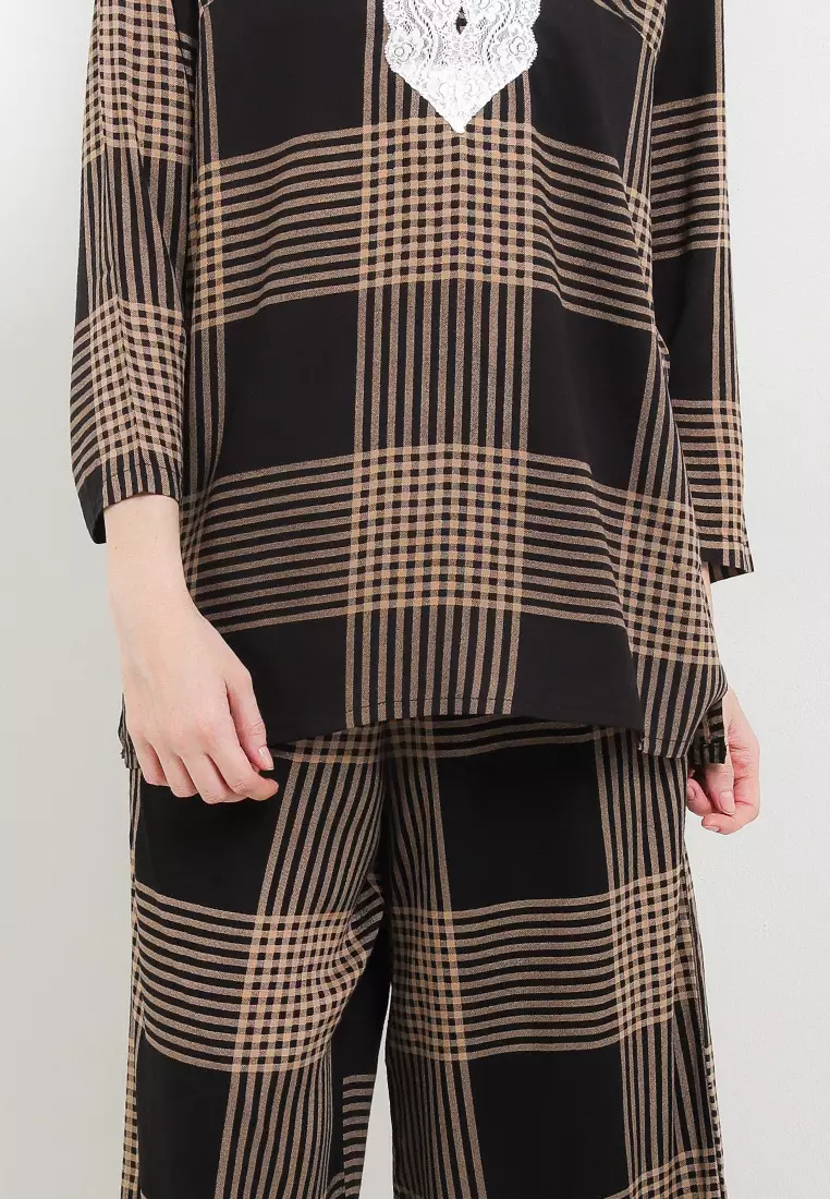 Satay Look Motif Kotak-kotak