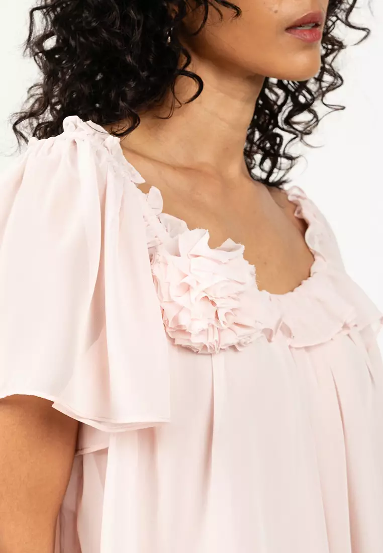 Short Sleeve Flower Top