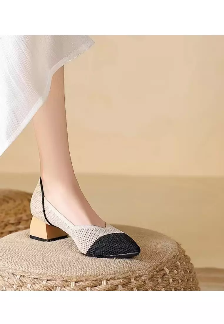 4CM Pointy Hollowed Flyknit Pumps XSN6818
