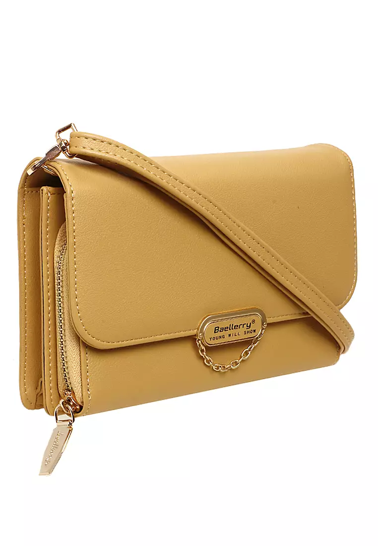 Sling Bag Tas Dompet Wanita Elegant Design Many Slot Material Leather Kulit ORIGINAL