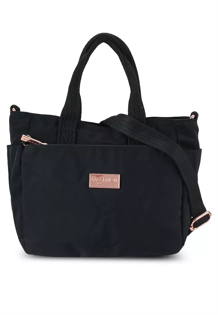 Buy BAGSTATION Rose Gold Series Crinkle Nylon Convertible Top Handle