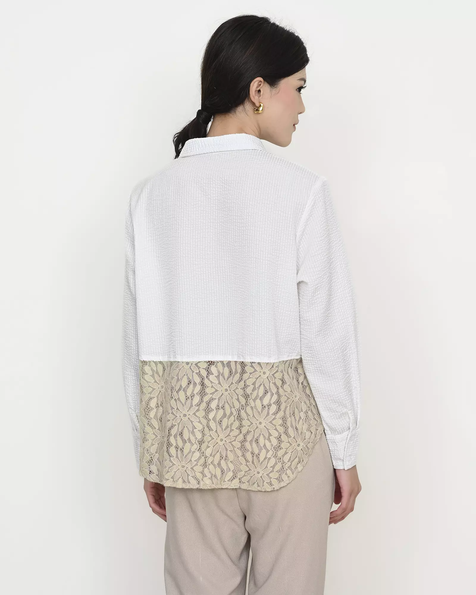 Geulis.id BRIELLE SHIRT - Brokenwhite