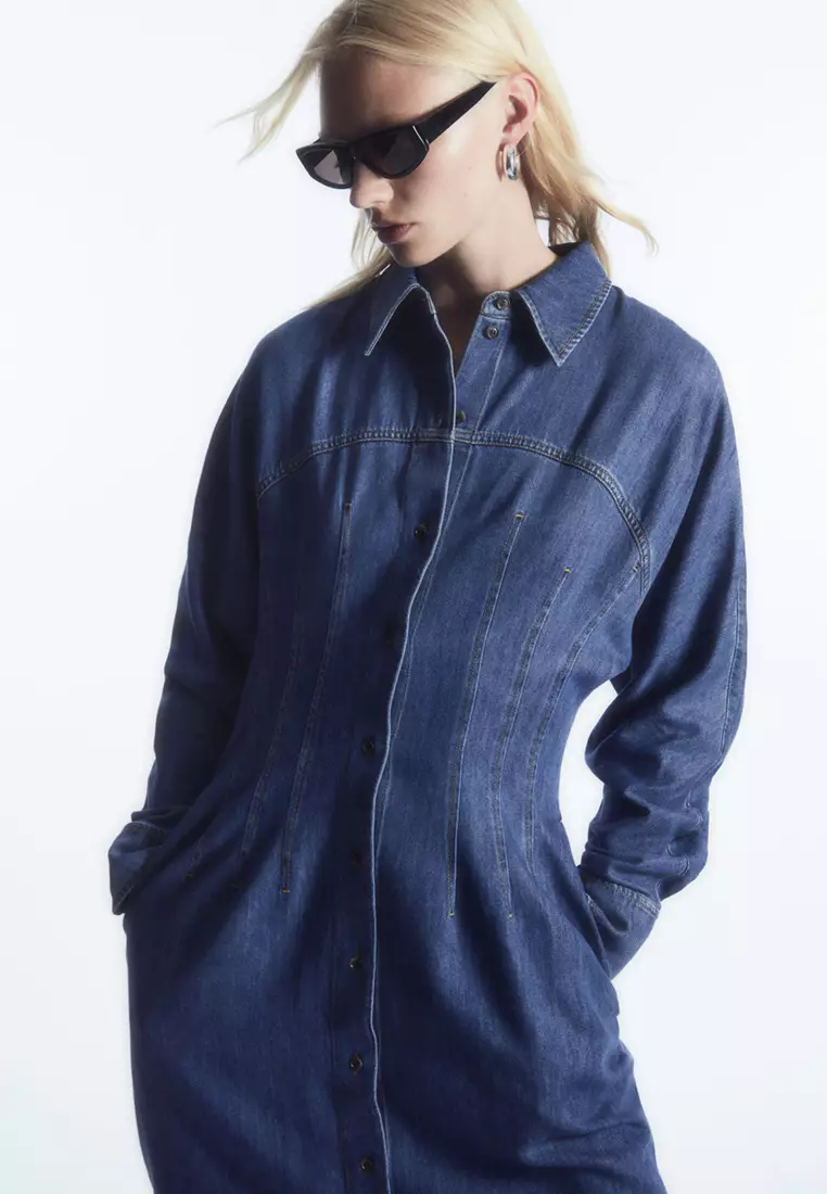 Buy COS Oversized Waisted Denim Shirt Dress 2024 Online