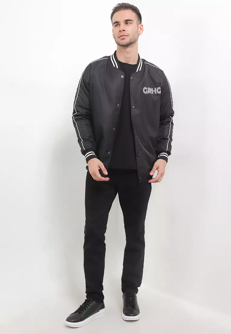 GRAHANGGRA Jaket Bomber Varsity Haycle - Black