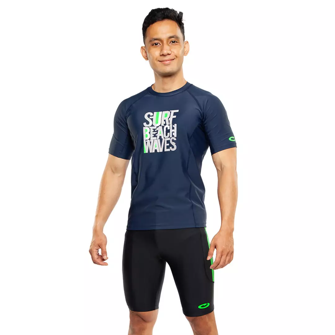 Baju Renang Pria Lengan Pendek  Mens Rash Vest Short Sleeve  Opelon