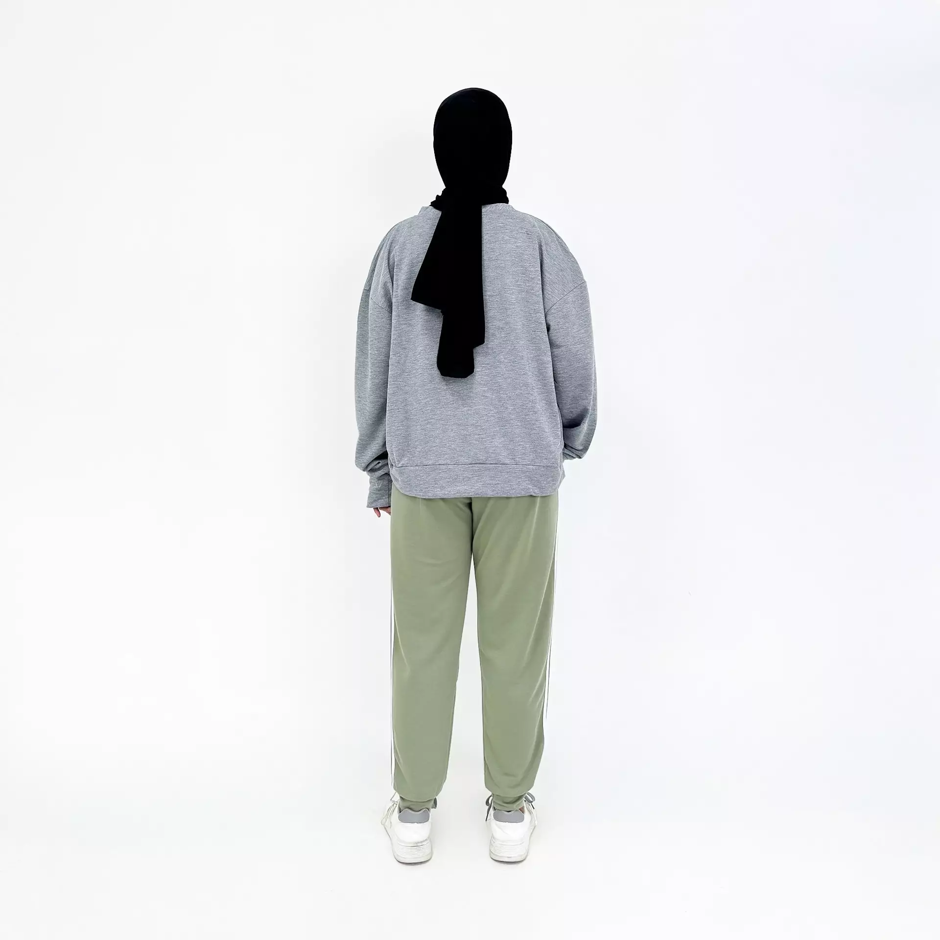 Raima Set Sporty Jogger Pants GREY MINT Setelan Baju Olahraga Wanita