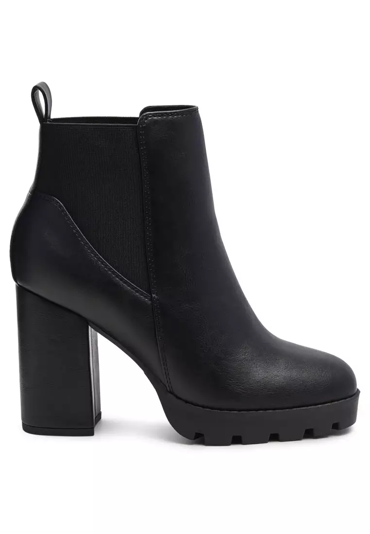 Discount on London Rag  shoes - SKU: Block Heeled Chelsea Boot In Black