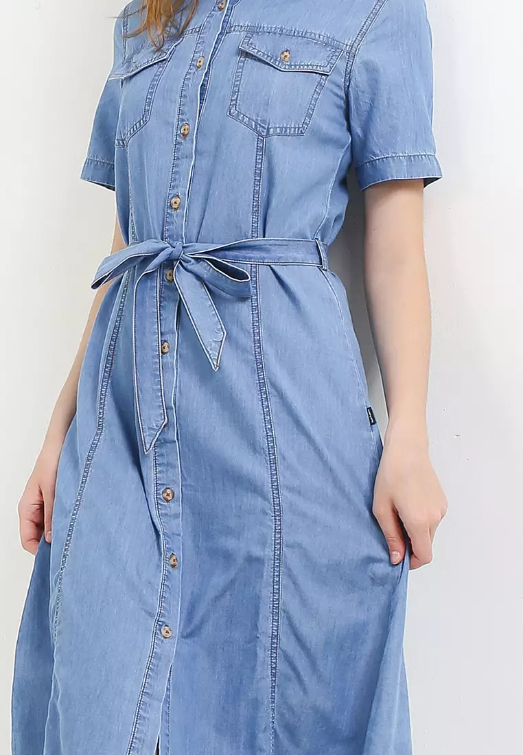Miskav Denim Midi Dress