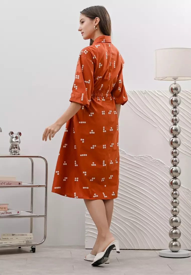 Nayara Dress Batik Yasha Teracota