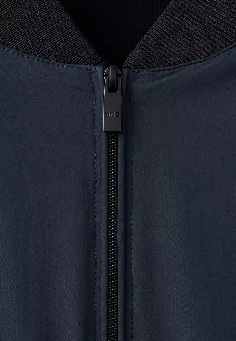 Combined Bomber Jacket In Knit