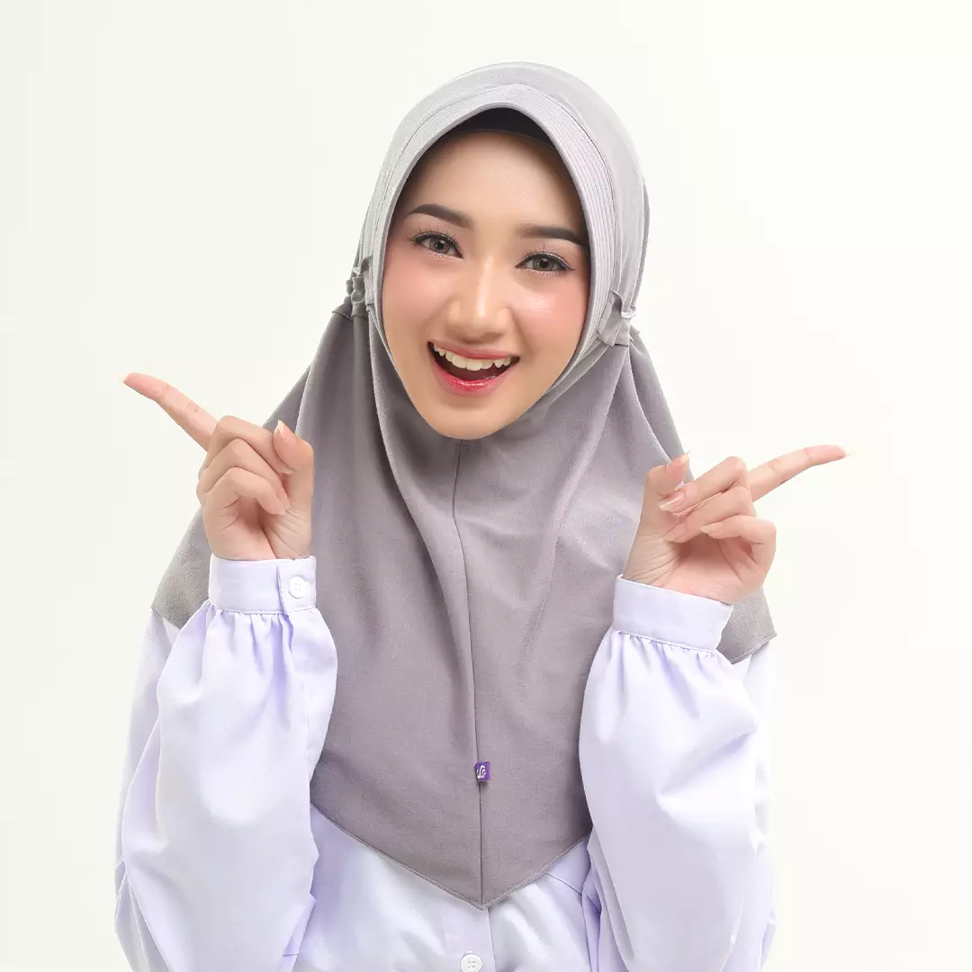 Rabbani - Kerudung Instan Sekolah Morgan Exclusive XL - Grey