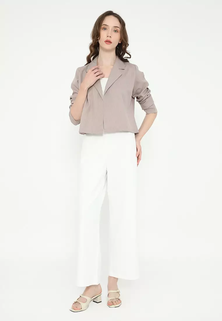 Mannequin Stripe Crop Blazer