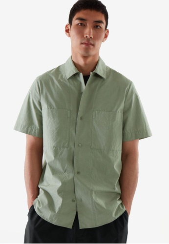 COS green Regular-Fit Camp Collar Shirt D240BAA081E3A5GS_1