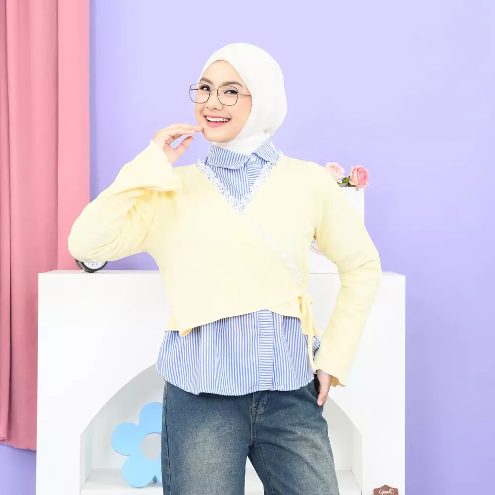 Ballerina Wrap Cardi - Soft Yellow M19771 R29S1