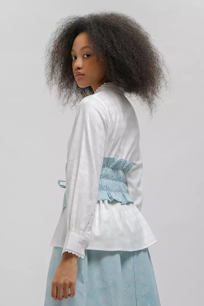 COTTONINK - Aksesoris Obi Belt Amita Kawung Biru Muda #Archipelago2025