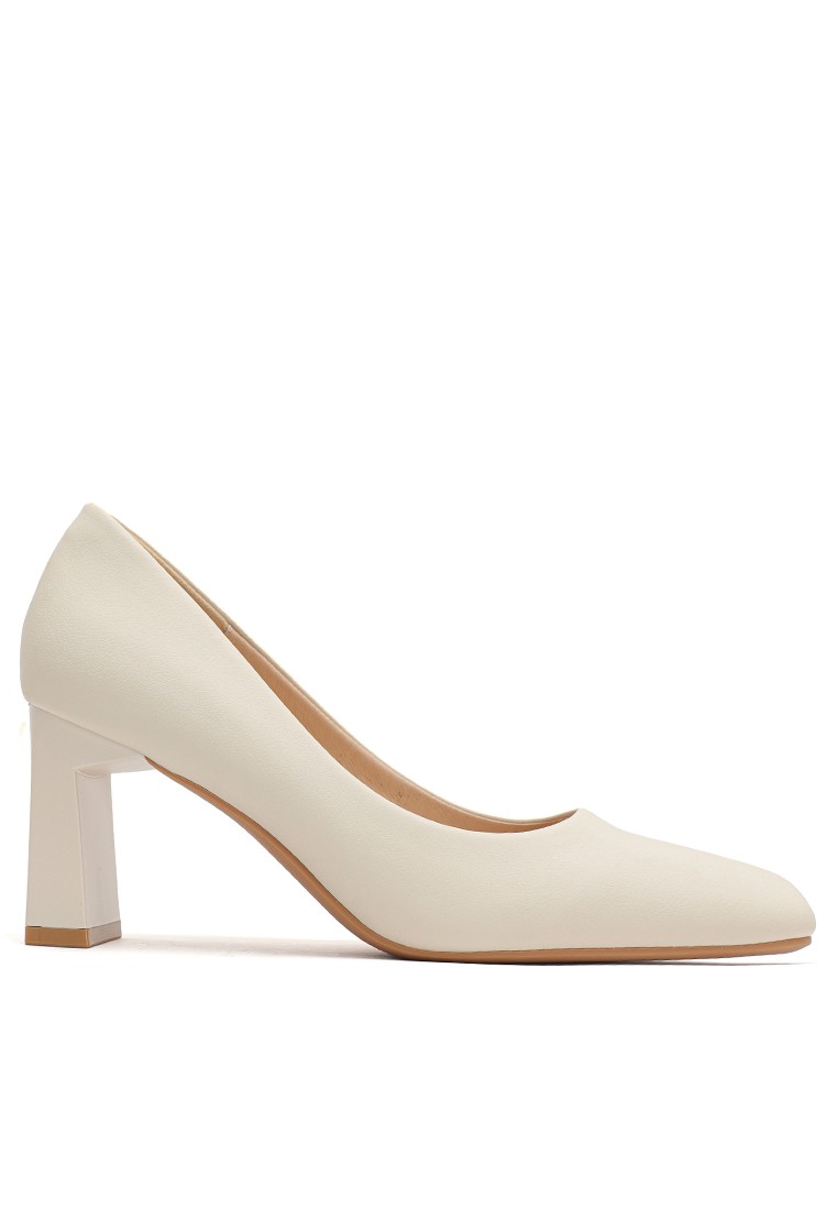 7CM Square Toe Microfiber Leather Pumps BY2373-1