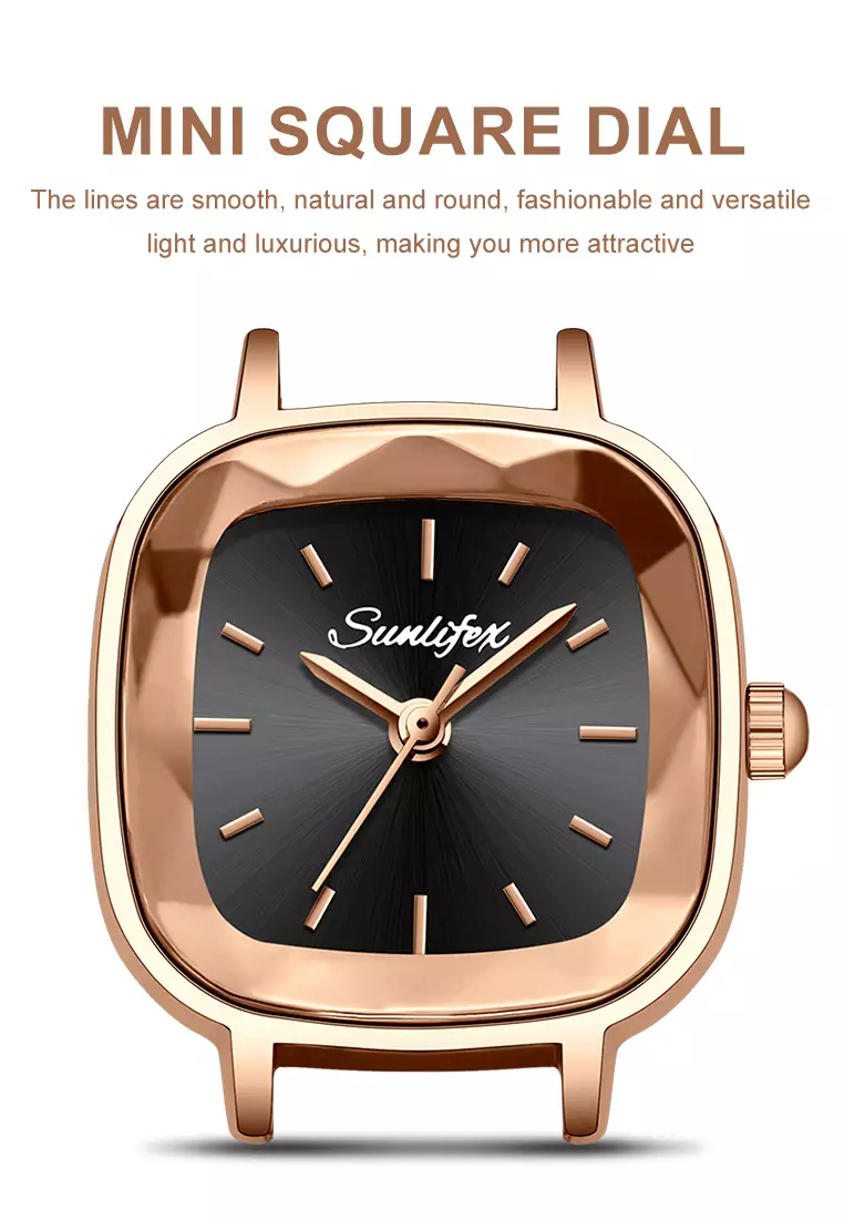 Jam Tangan Wanita 8003 Kuarsa Santai Anggun Jam Wanita Kecil Tali Kulit Jam Tangan Cewek black