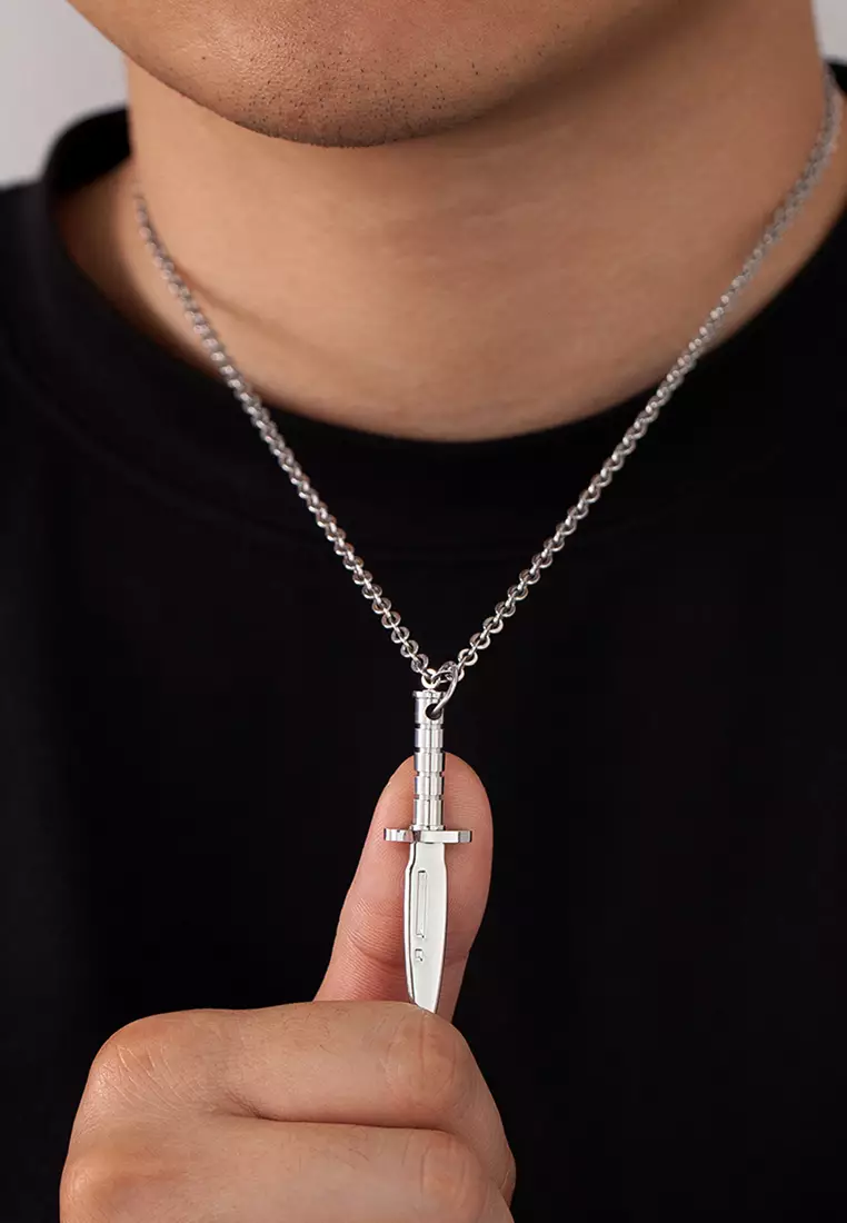 銀色匕首吊墜項鍊