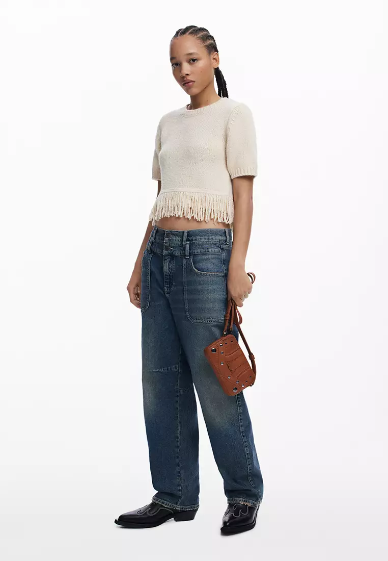 Medium embroidered crossbody purse