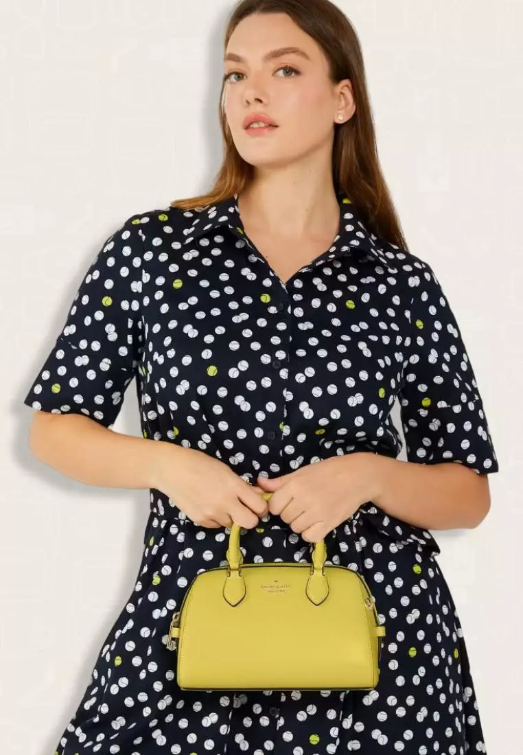 Kate Spade Madison Saffiano Leather Duffle Crossbody Lime Slice