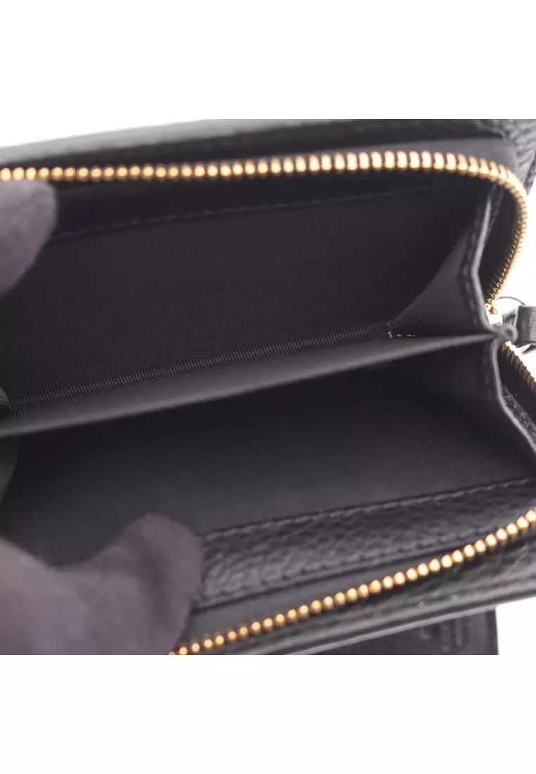 Pre-Loved Gucci GG Emblem small wallet Bi-fold wallet leather black