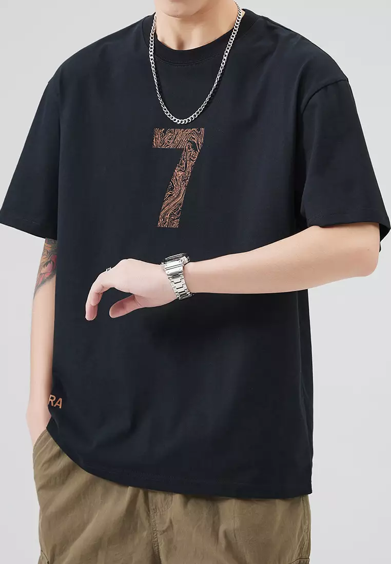 數字印花短袖T恤 AY-D5512