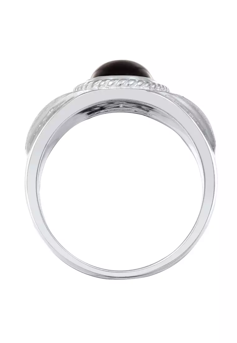 Men's Silver Black Onyx Signet Ring