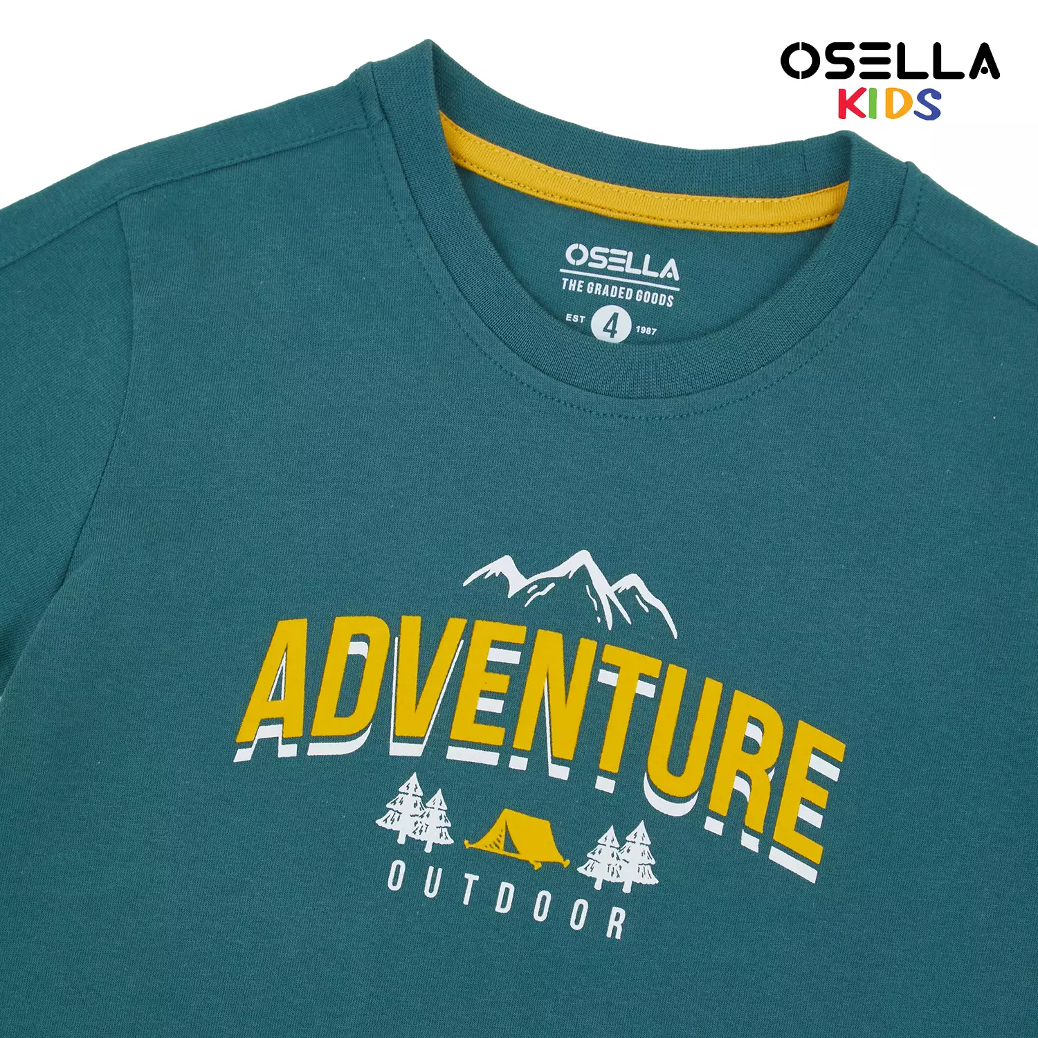 [NEW] Osella Adventure Print Short Sleeve T-Shirt in Teal Green 2274500619 | Atasan Kaos Lengan Pendek Anak Laki Laki