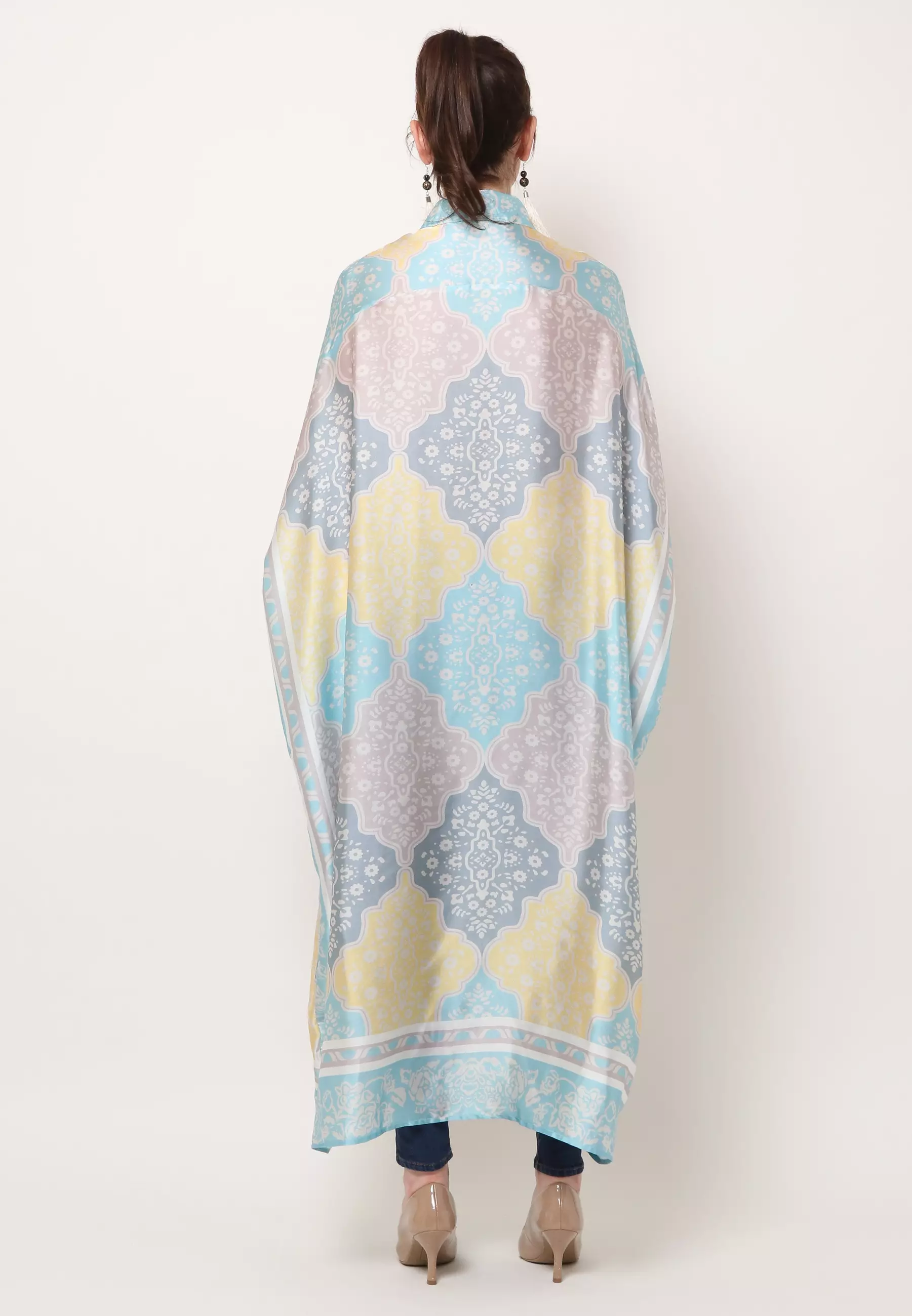 Kanzi Classic Collared Kaftan Modern Blue