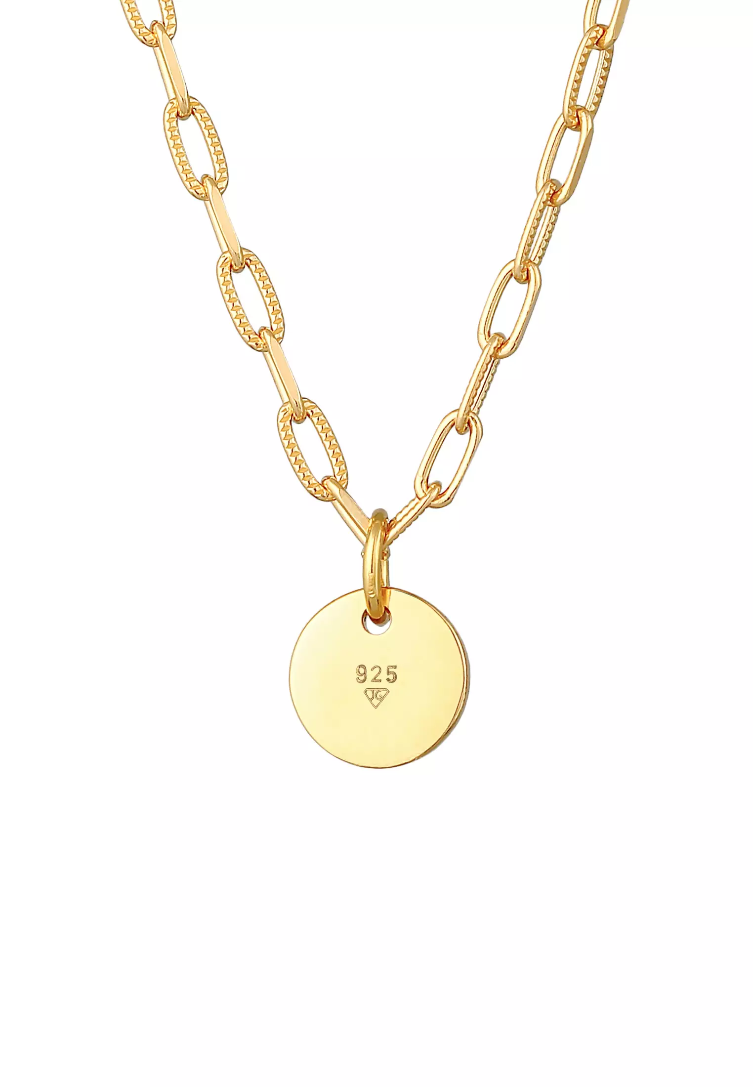 Necklace Plate Pendant Link Necklace Trend Basic Gold Plated